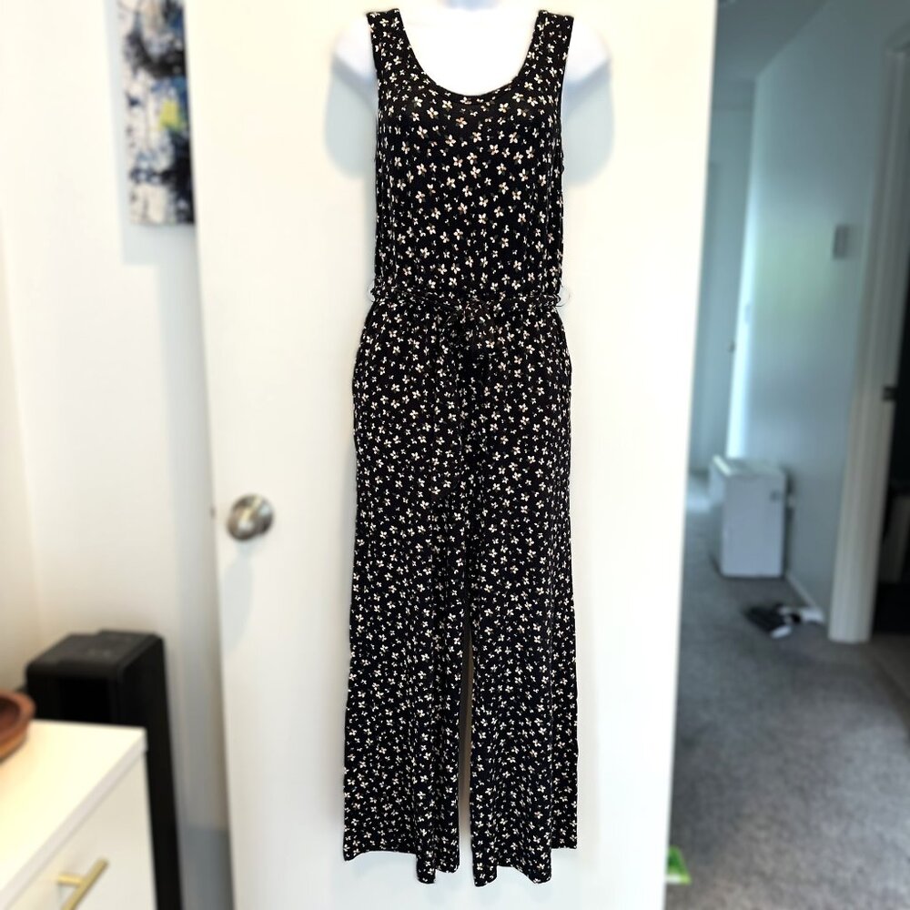 Navy blue floral print Jumpsuit - Size Small